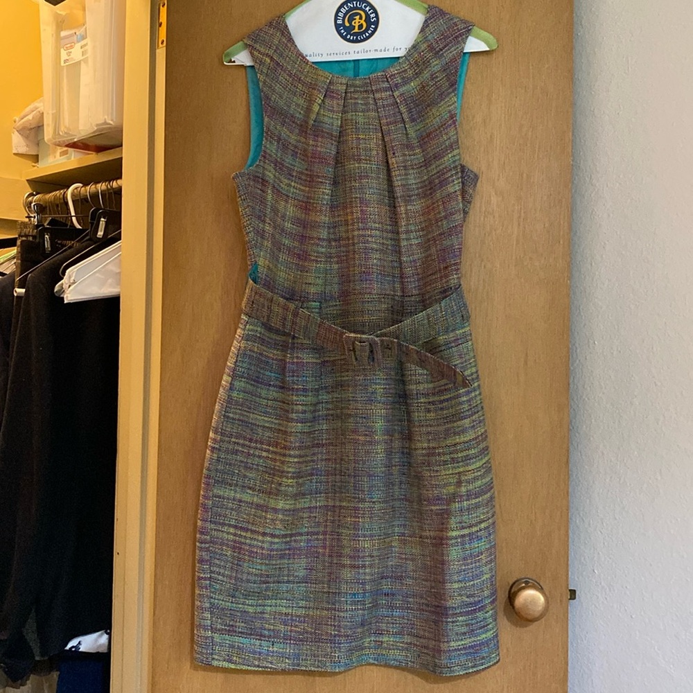 Trina Turk multicolor tweed shift dress
